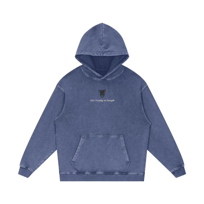 Jester Logo & Slogan Acid Wash Oversize Hoodie - 420 GSM