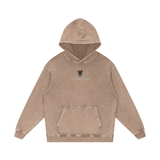 Jester Logo & Slogan Acid Wash Oversize Hoodie - 420 GSM