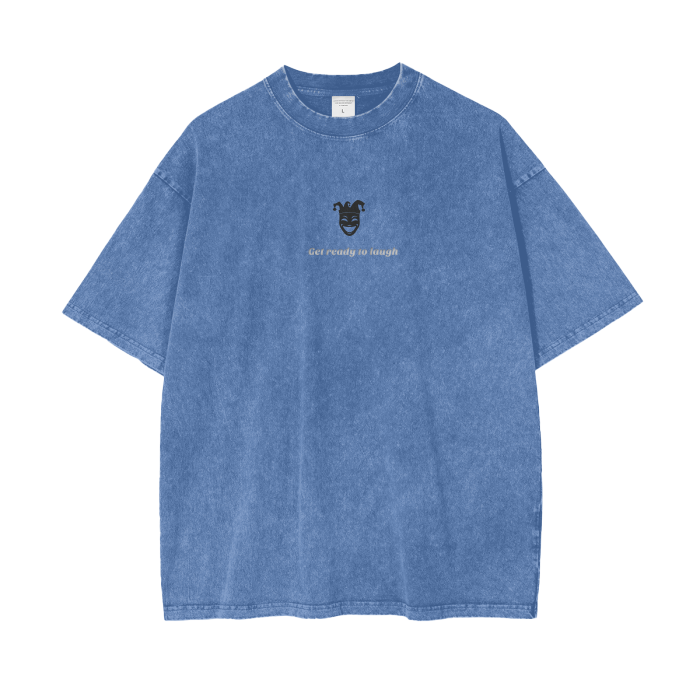 Jester Logo & Slogan Acid Wash Oversize T-Shirt - 250 GSM